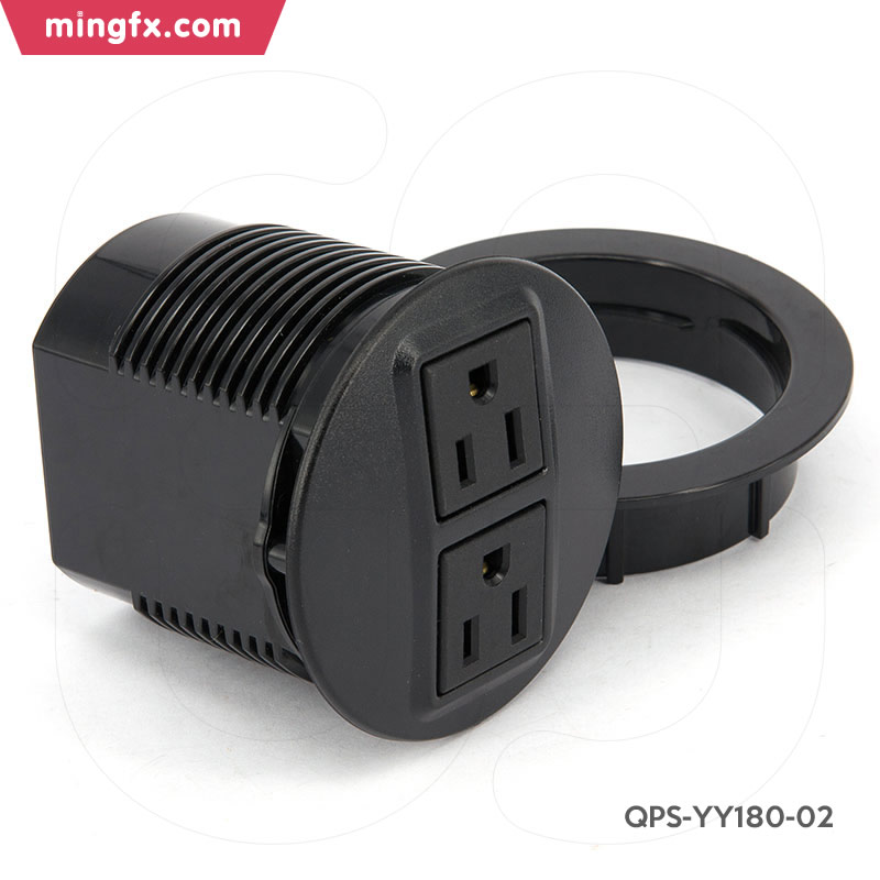 2-outlets Recessed Mounted Circular Socket QPS-YY180-02